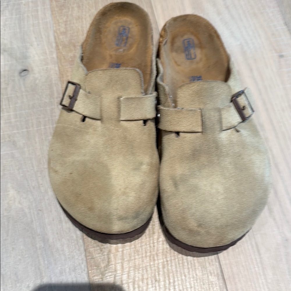 Birkenstock Tan Loafers Slip-Ons with Cork Footbed